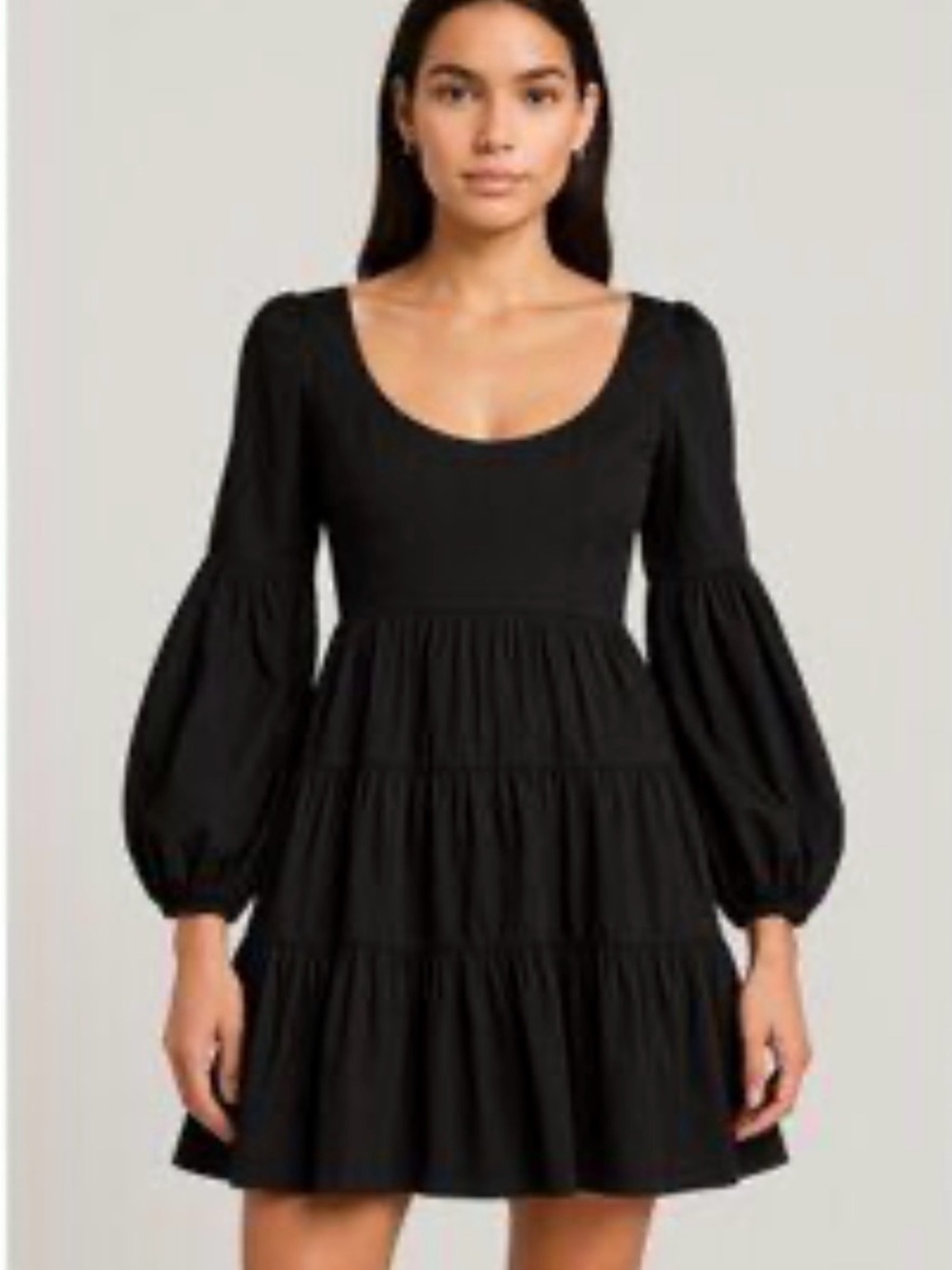 Cinq à Sept Rose Black Tiered Babydoll Mini Dress - Size 2